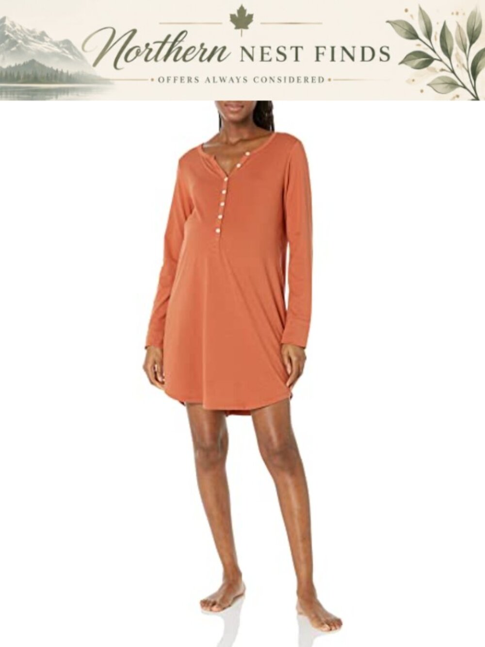 Maternity Nursing Nightdress Cotton Modal Button Front Sleepwear
